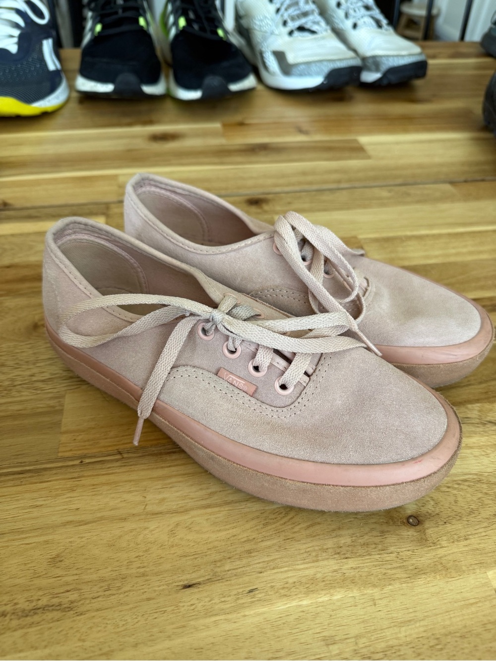 Vans Women’s Pink Suede Lace-Up Sneakers